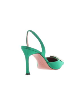 Amina Muaddi - Camelia Sling 90 - Emerald - Image 4