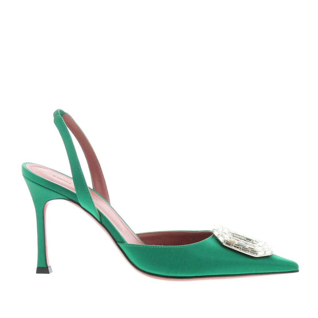 Amina Muaddi - Camelia Sling 90 - Emerald