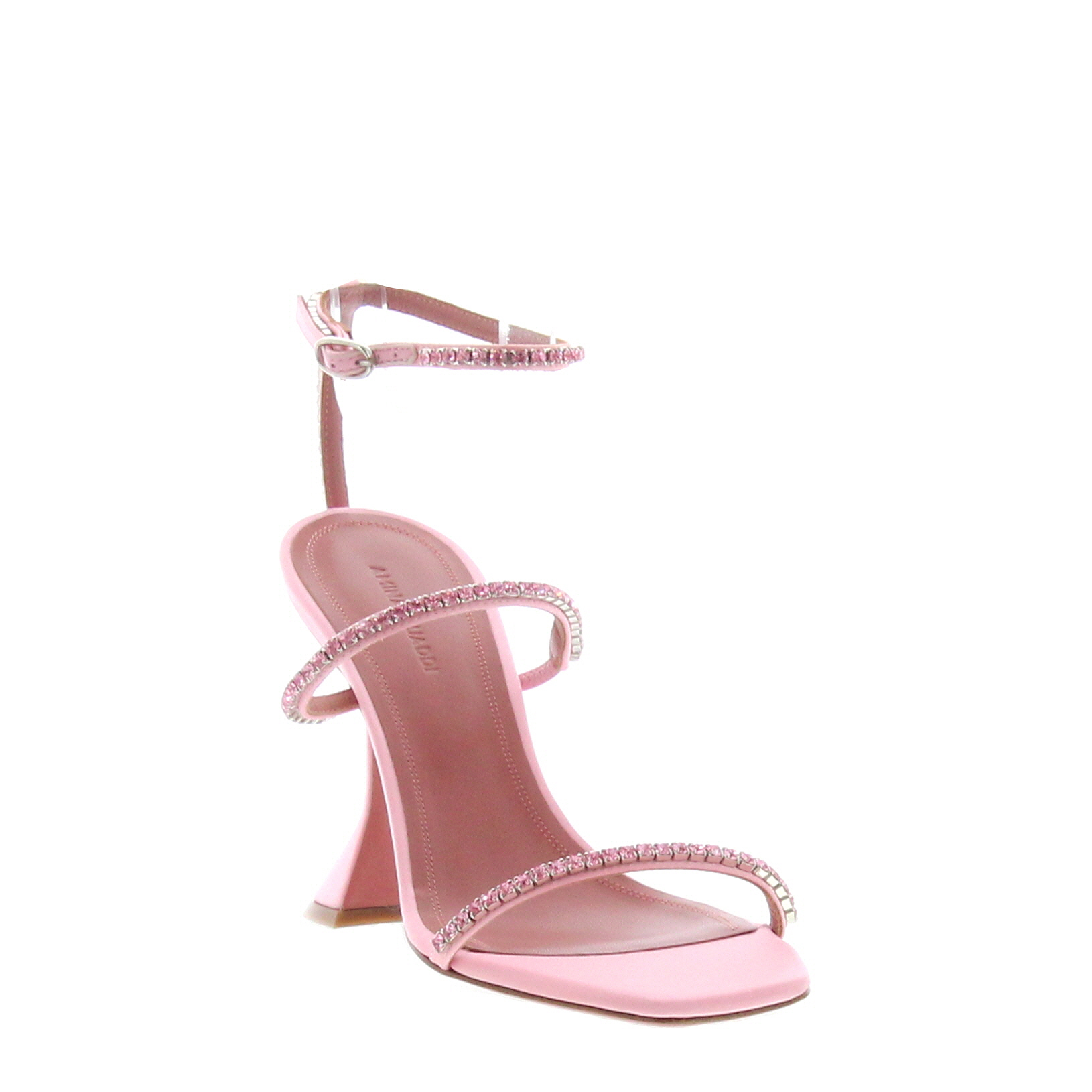 Amina Muaddi - Gilda Sandal - Satin Baby Pink - Image 3