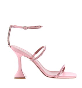 Amina Muaddi - Gilda Sandal - Satin Baby Pink - Image 2