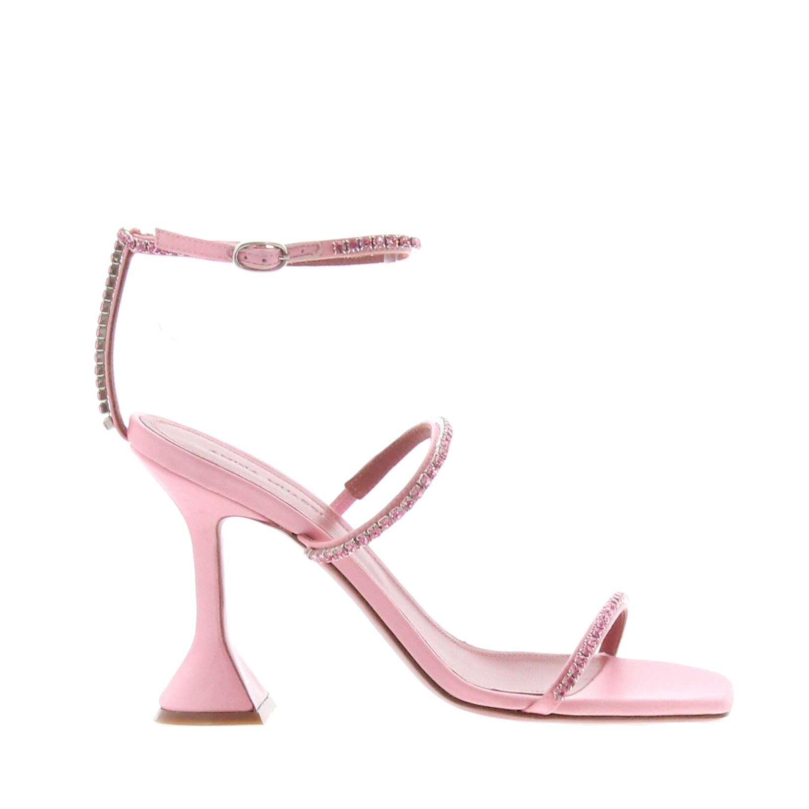 Amina Muaddi - Gilda Sandal - Satin Baby Pink - Image 2