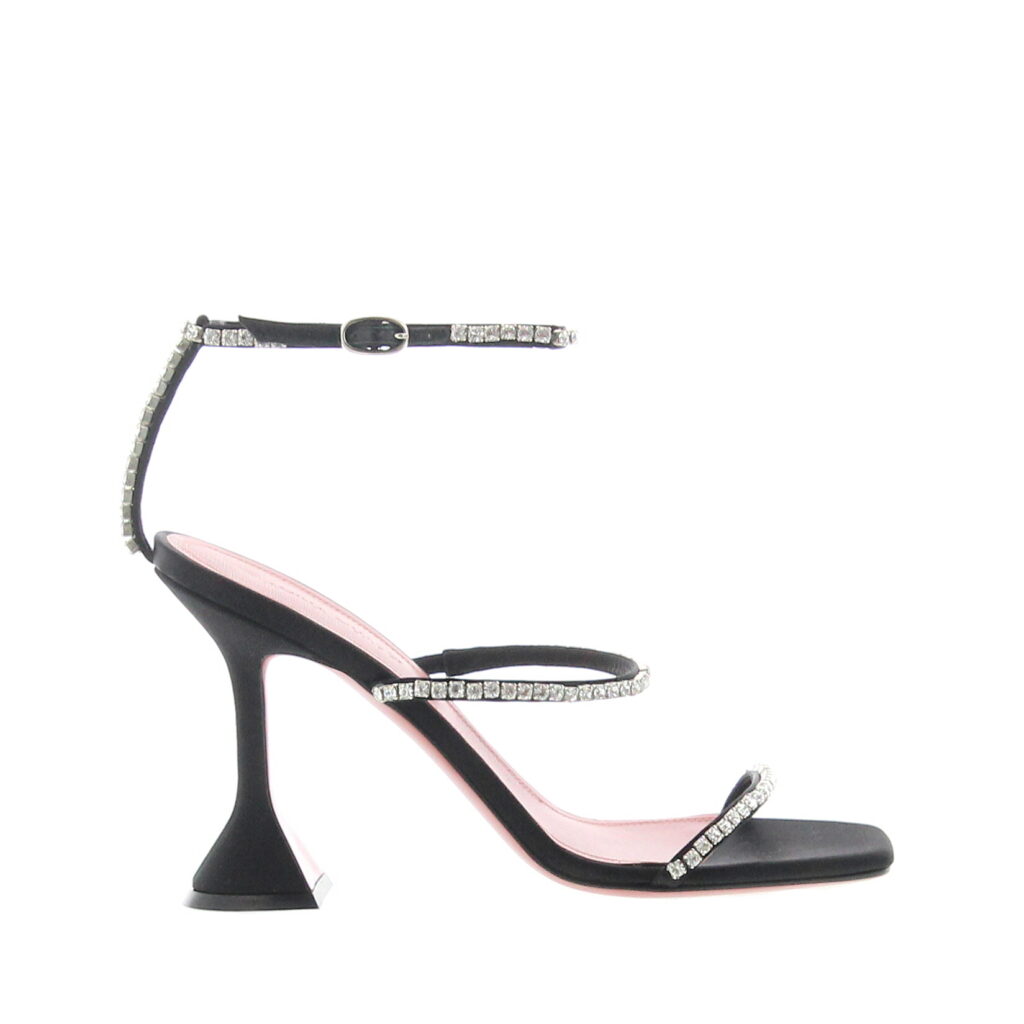 Amina Muaddi - Gilda Sandal - Satin Black
