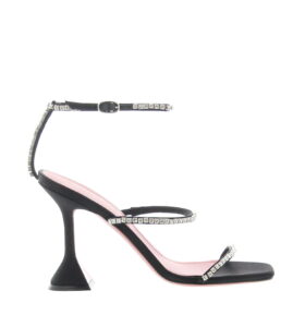 Amina Muaddi - Gilda Sandal - Satin Black - Image 1