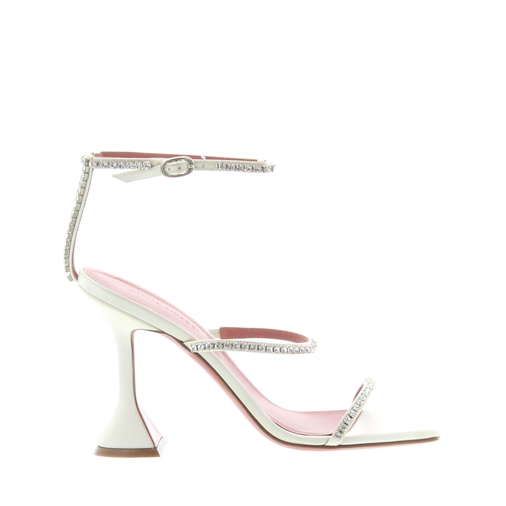 Amina Muaddi - Gilda Sandal Satin White - Image 2