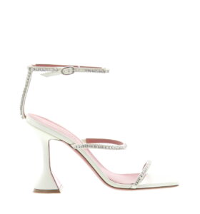 Amina Muaddi - Gilda Sandal Satin White - Image 1