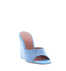 Amina Muaddi - Lupita Crystal Wedge Baby Blue - Image 3