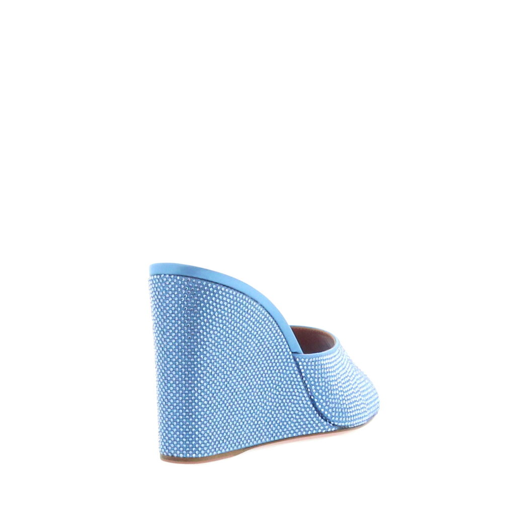 Amina Muaddi - Lupita Crystal Wedge Baby Blue