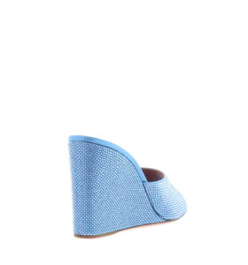 Amina Muaddi - Lupita Crystal Wedge Baby Blue - Image 4