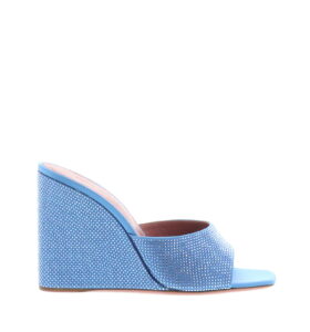 Amina Muaddi - Lupita Crystal Wedge Baby Blue - Image 2