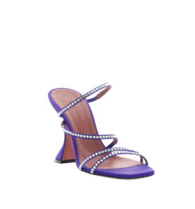 Amina Muaddi - Naima Crystal Satin Purple - Image 3