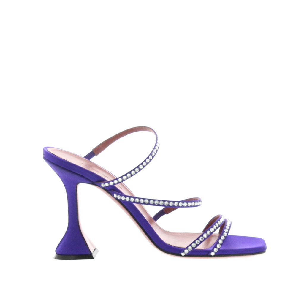 Amina Muaddi - Naima Crystal Satin Purple