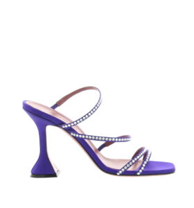 Amina Muaddi - Naima Crystal Satin Purple - Image 1