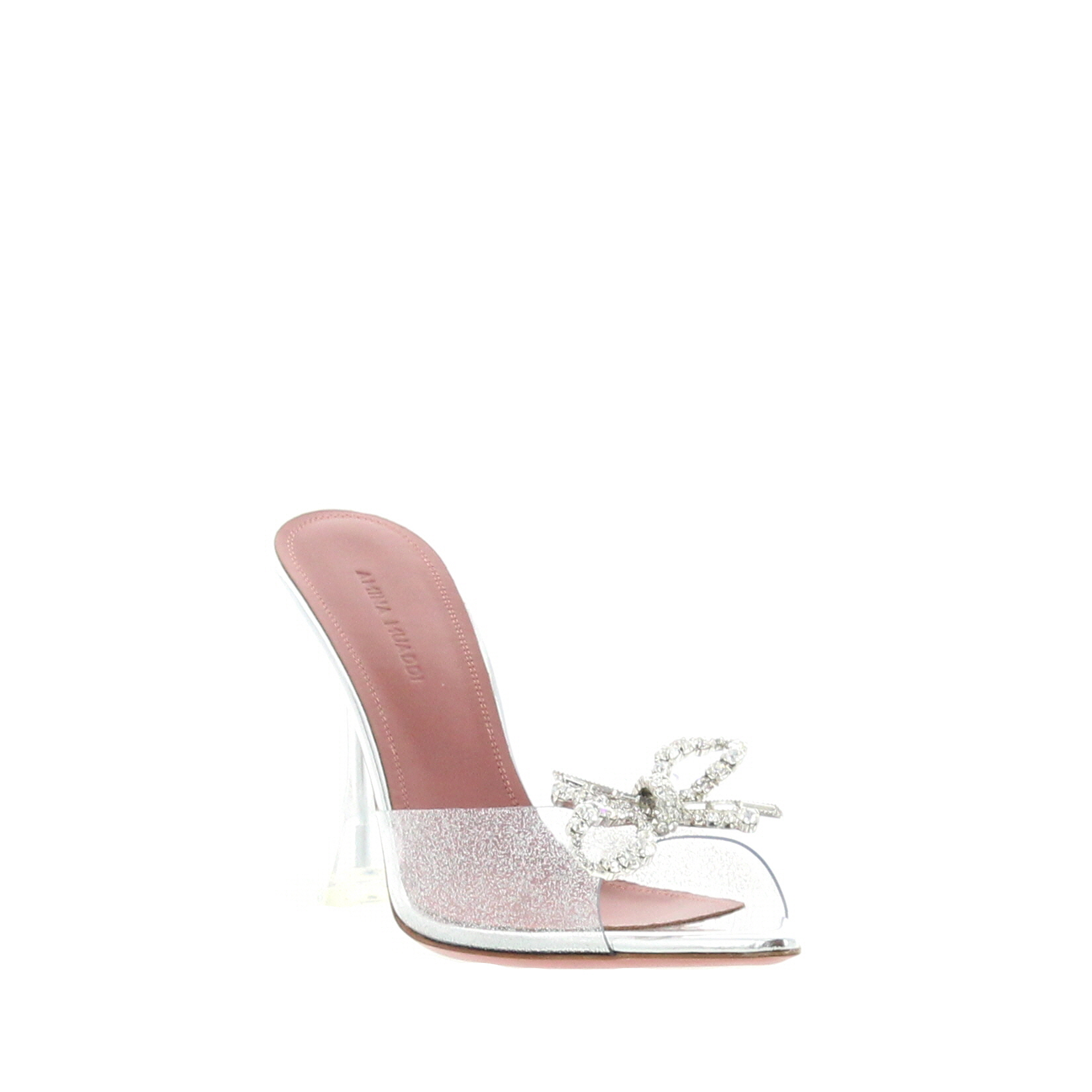 Amina Muaddi - Rosie Glass Slipper - Glitter Silver - Image 3