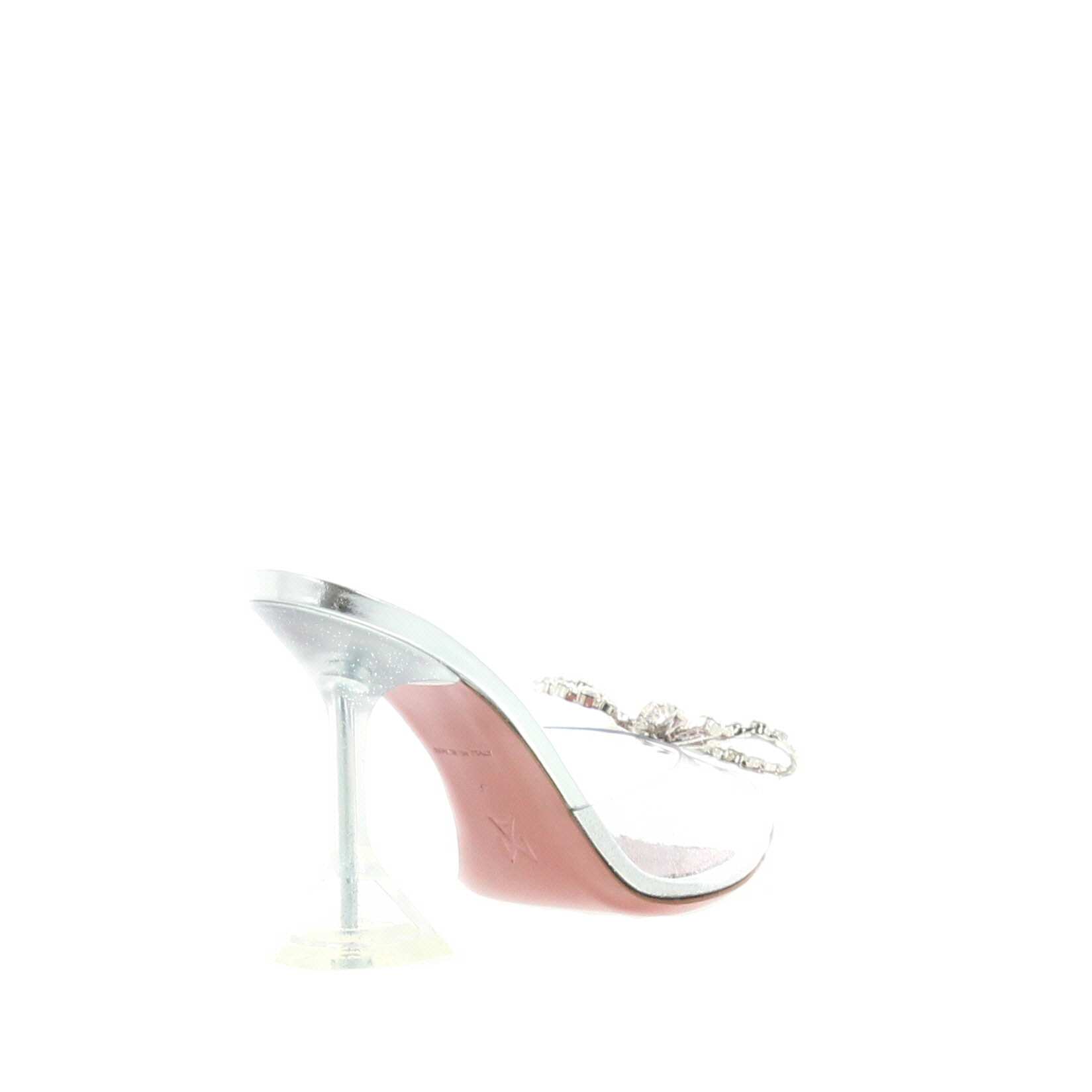 Amina Muaddi - Rosie Glass Slipper - Glitter Silver - Image 4