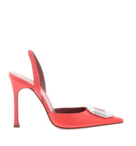 Amina Muaddi - Camelia Sling 105 - Orange - Image 1