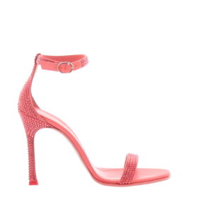 Amina Muaddi - Kim Crystal Sandal Apricot - Image 1