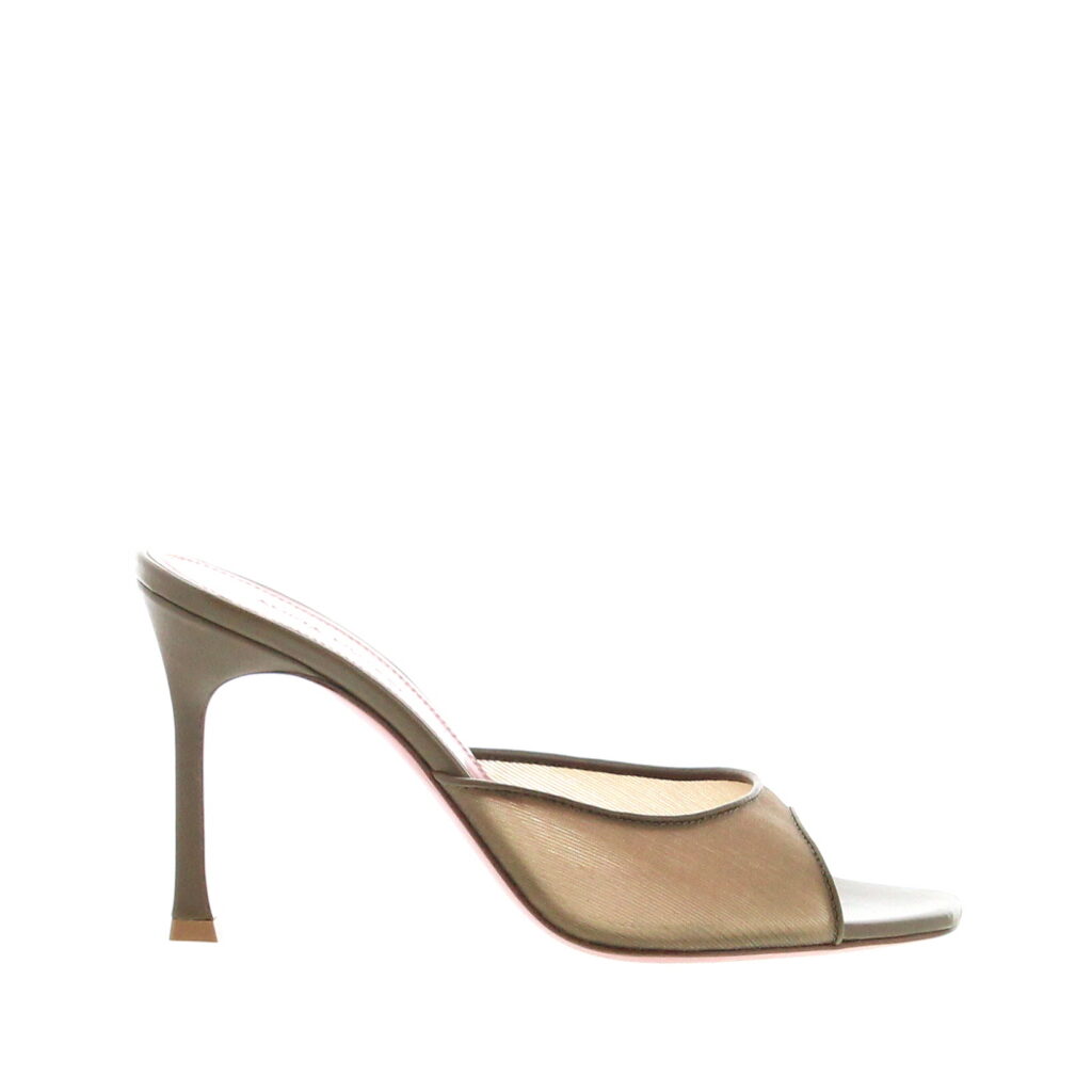 Amina Muaddi - Alexa Slipper - Mesh Taupe