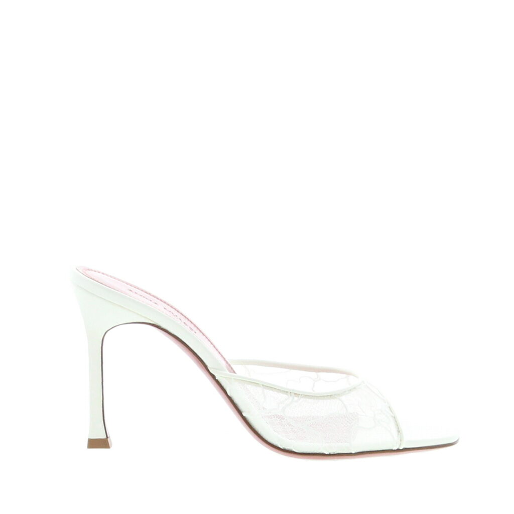 Amina Muaddi - Alexa Slipper - Lace Ivory
