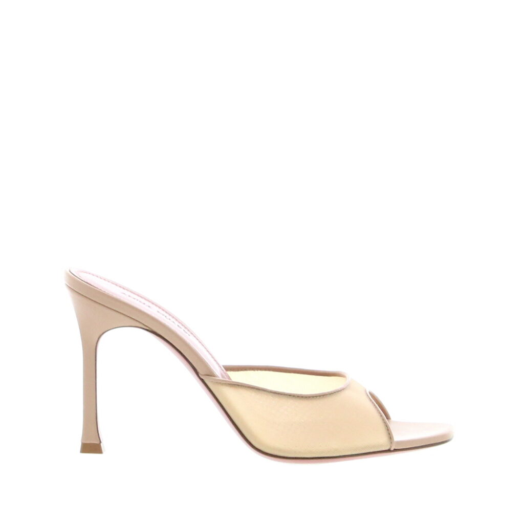 Amina Muaddi - Alexa Slipper - Mesh Beige