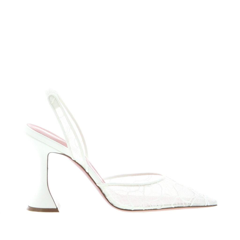 Amina Muaddi - Holli Slingback - Lace Ivory