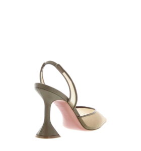 Amina Muaddi - Holli Slingback - Mesh Taupe - Image 4