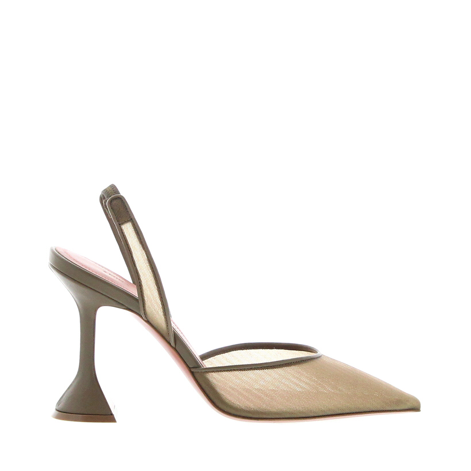 Amina Muaddi - Holli Slingback - Mesh Taupe - Image 1