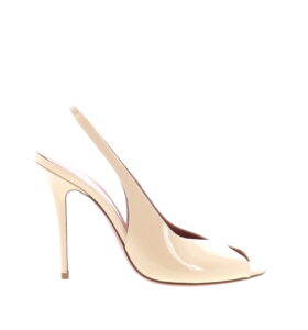 Amina Muaddi - Kristina Sling - Patent Champagne - Image 2