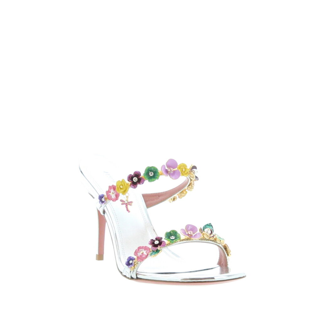 Amina Muaddi - Vittoria Slipper 90 - Silver