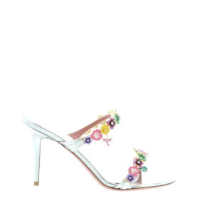 Amina Muaddi - Vittoria Slipper 90 - Silver - Image 2
