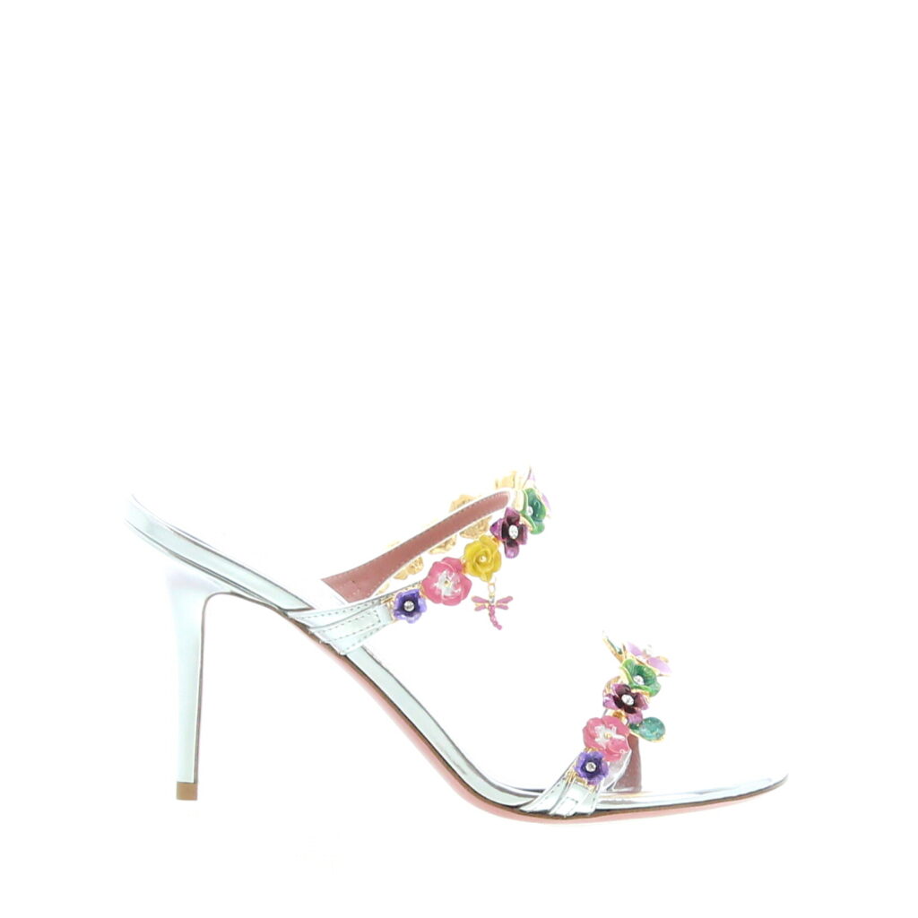 Amina Muaddi - Vittoria Slipper 90 - Silver