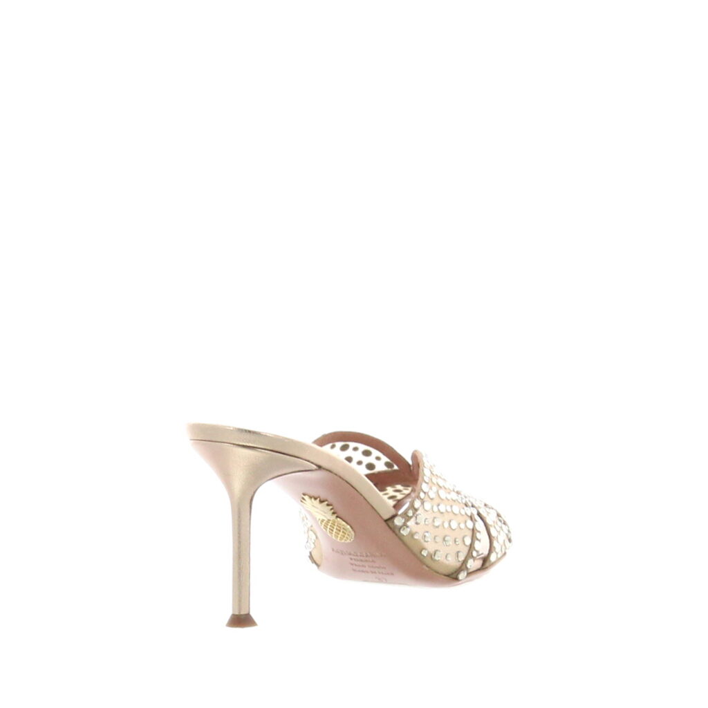 Aquazzura - Crystal Lover Mule 75 - Light Copper