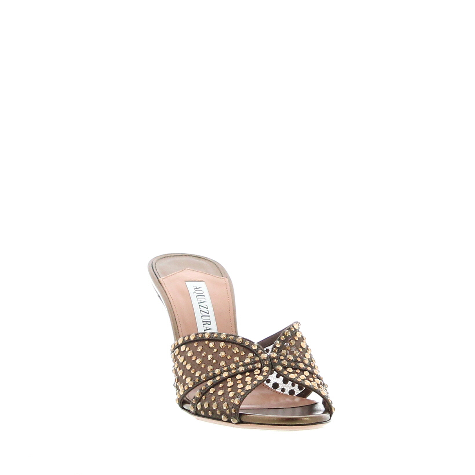 Aquazzura - Crystal Lover Mule 75 - Espresso - Image 3