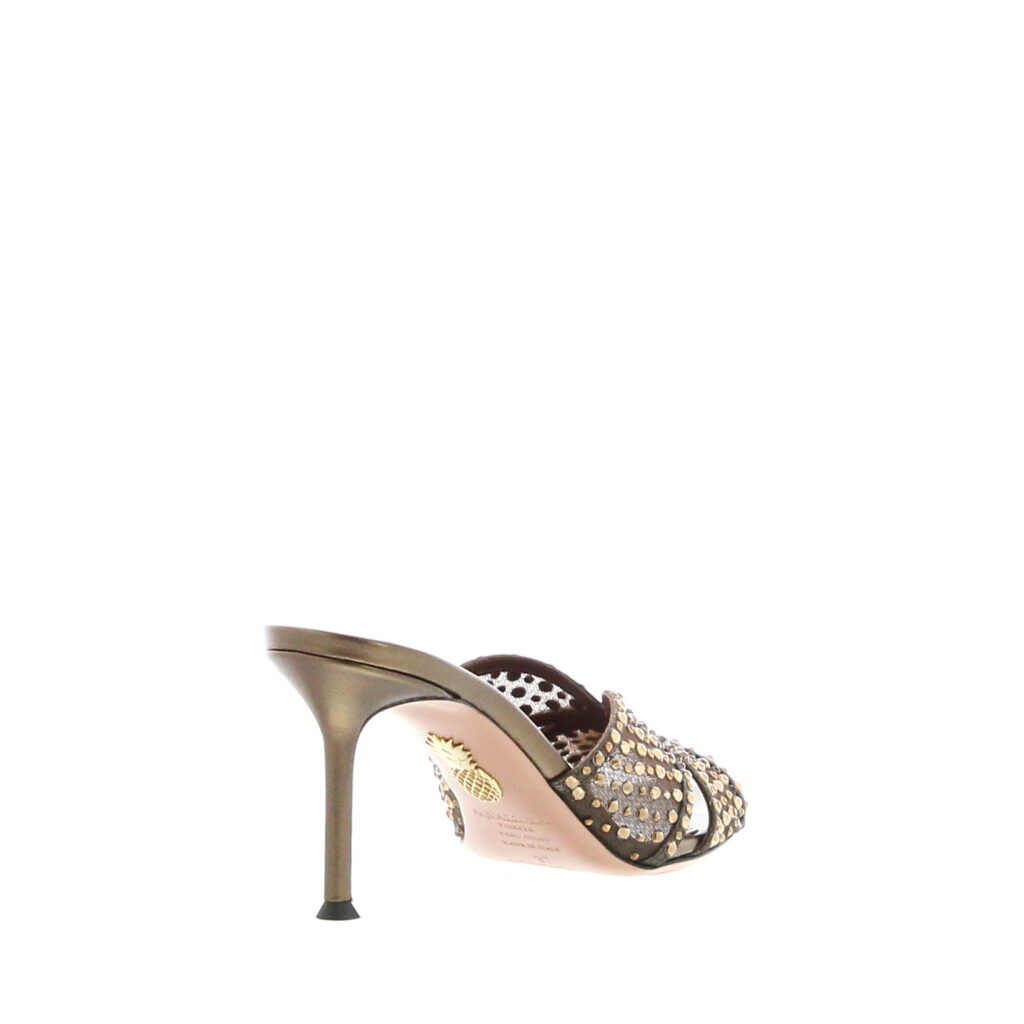 Aquazzura - Crystal Lover Mule 75 - Espresso