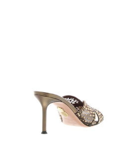 Aquazzura - Crystal Lover Mule 75 - Espresso - Image 4