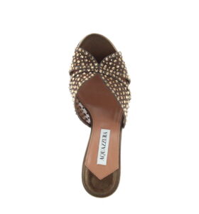 Aquazzura - Crystal Lover Mule 75 - Espresso - Image 5