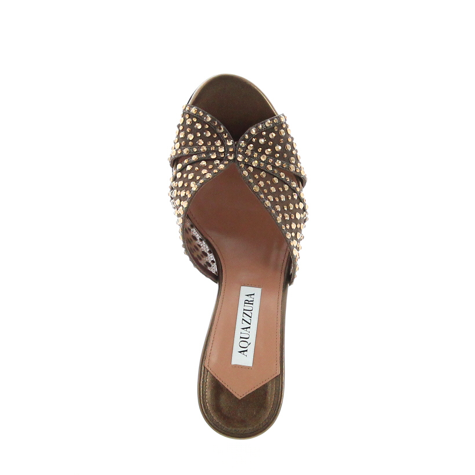 Aquazzura - Crystal Lover Mule 75 - Espresso - Image 5