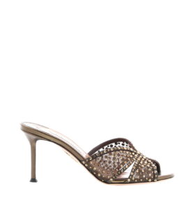 Aquazzura - Crystal Lover Mule 75 - Espresso - Image 2