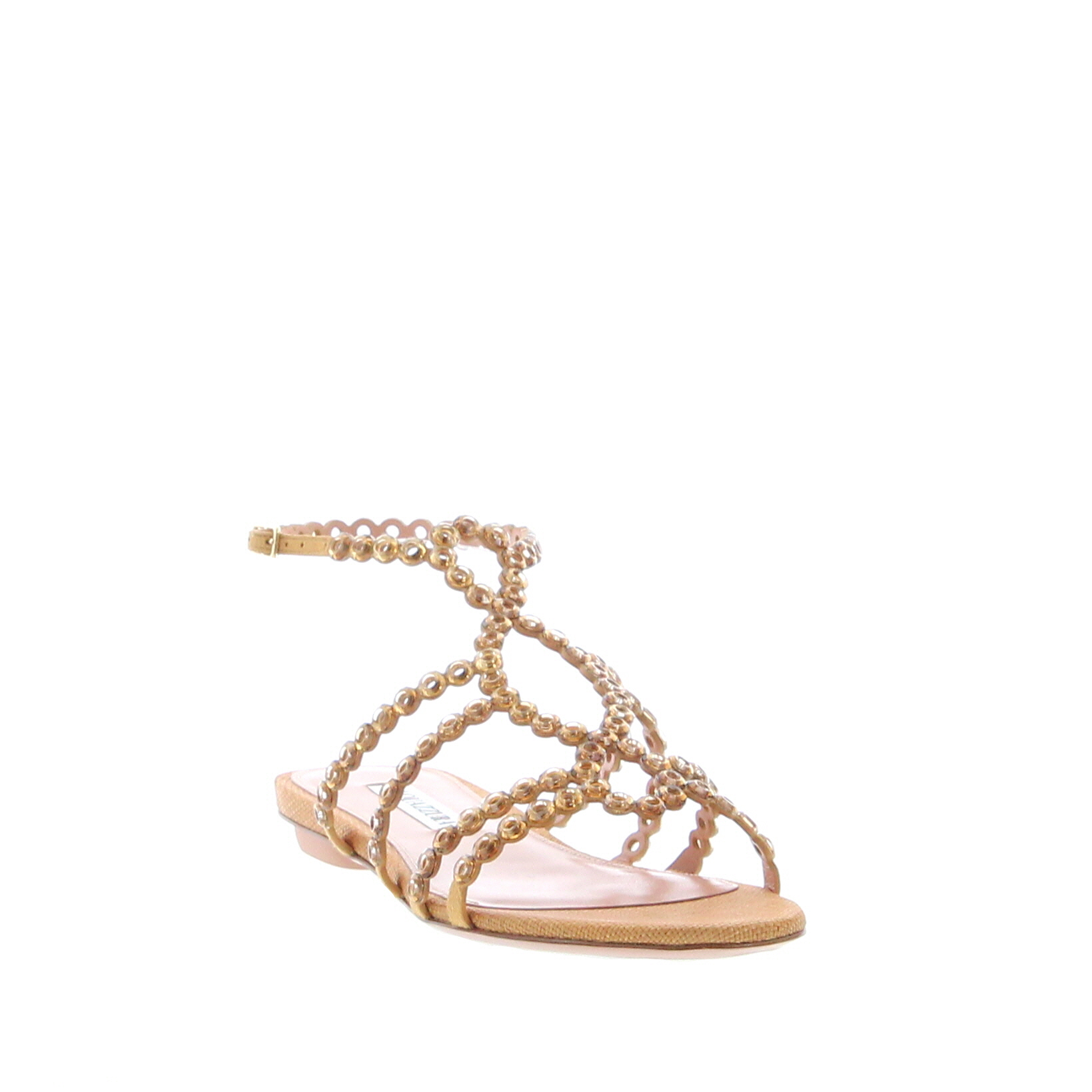 Aquazzura - Mooncrush Sandal Flat - Cognac - Image 3