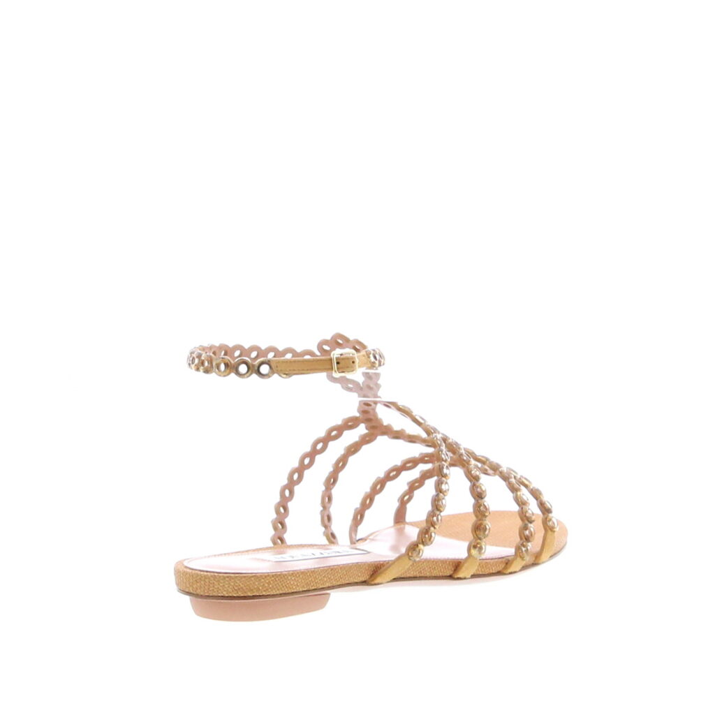 Aquazzura - Mooncrush Sandal Flat - Cognac