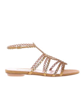 Aquazzura - Mooncrush Sandal Flat - Cognac - Image 2