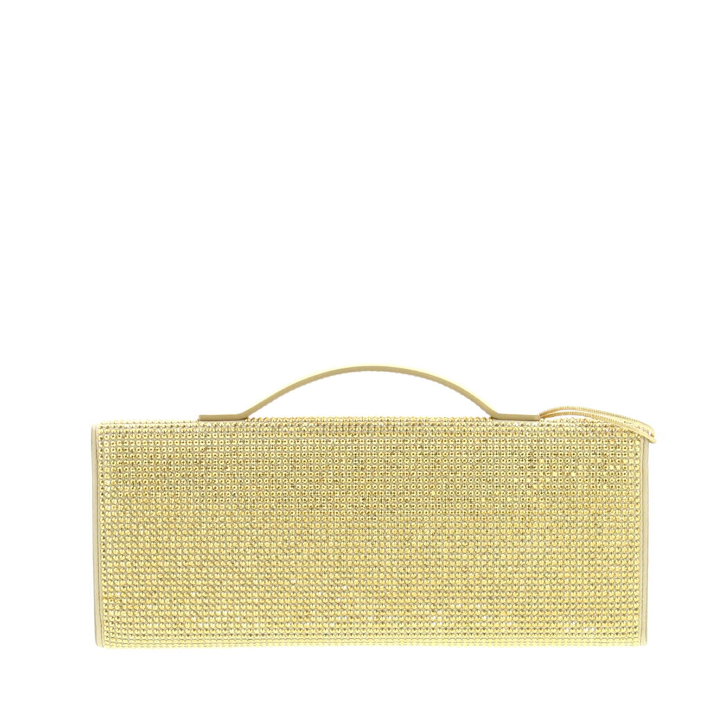 Bottega Veneta - Andiamo Long Clutch Crystals - Gold