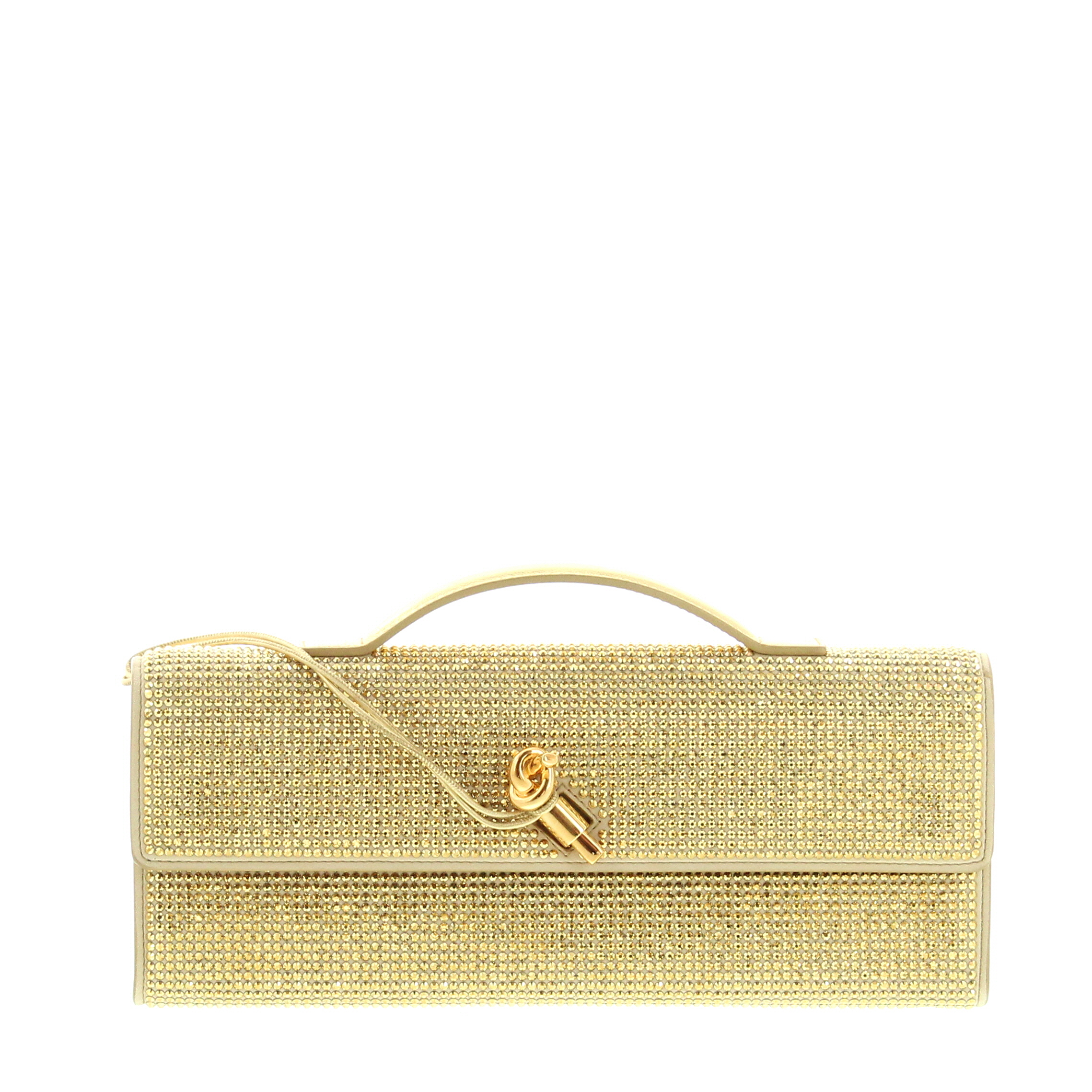 Bottega Veneta - Andiamo Long Clutch Crystals - Gold - Image 2
