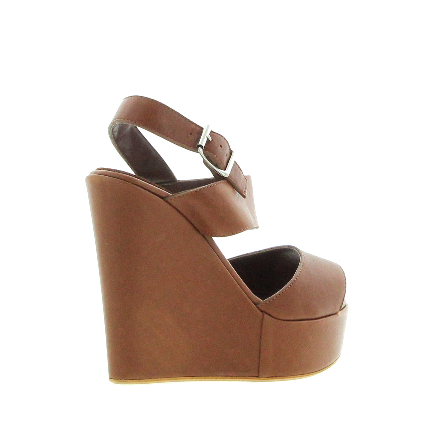 Carla saint Barth - Wilma Wedge Sandal - Cognac - Image 4