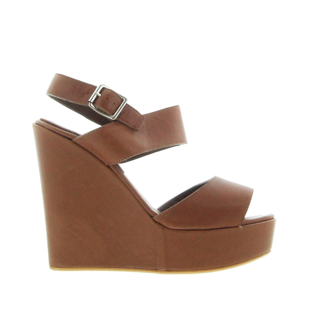 Carla saint Barth - Wilma Wedge Sandal - Cognac