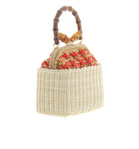 Carla Saint Barth - Vimini Wallet Bag - Natural / Coral - Image 3