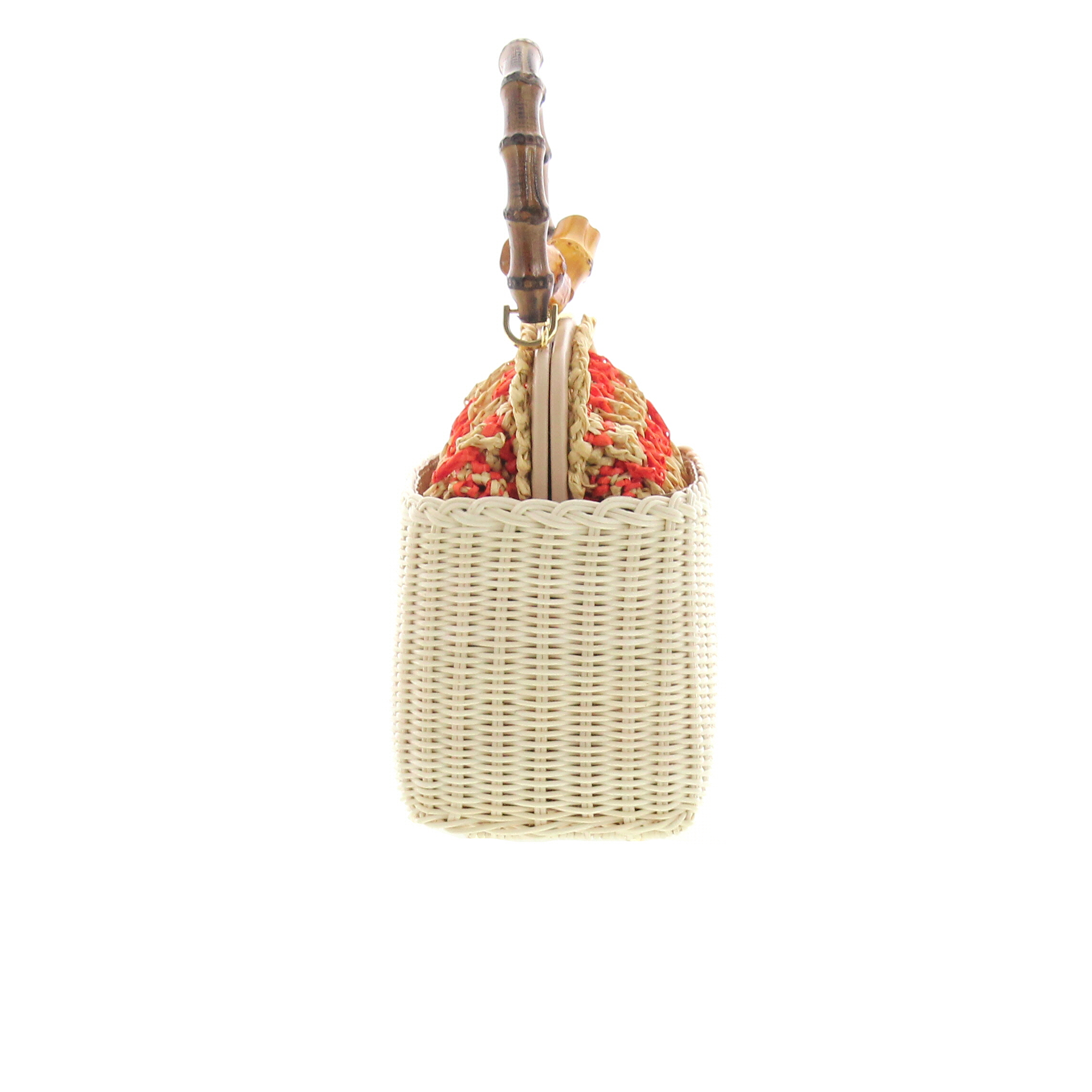 Carla Saint Barth - Vimini Wallet Bag - Natural / Coral - Image 4