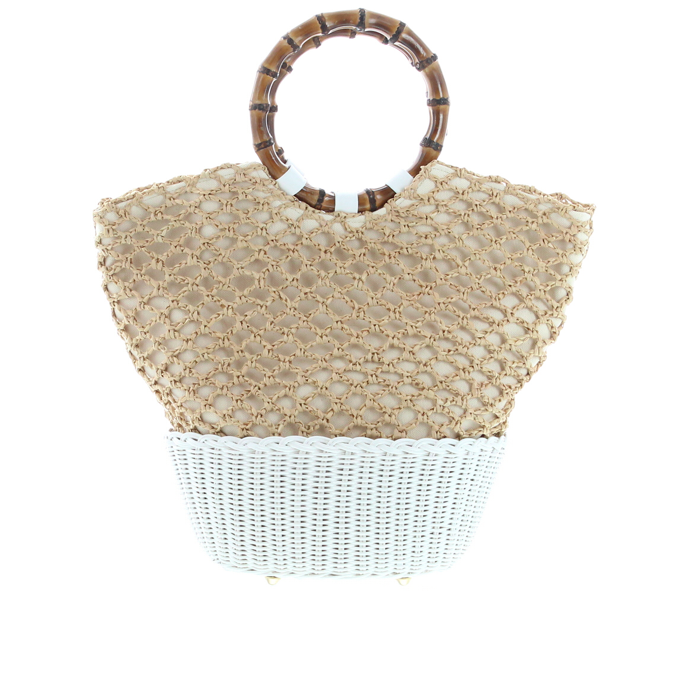 Carla Saint Barth - Vimini Crochet Tote - White - Natural - Image 2
