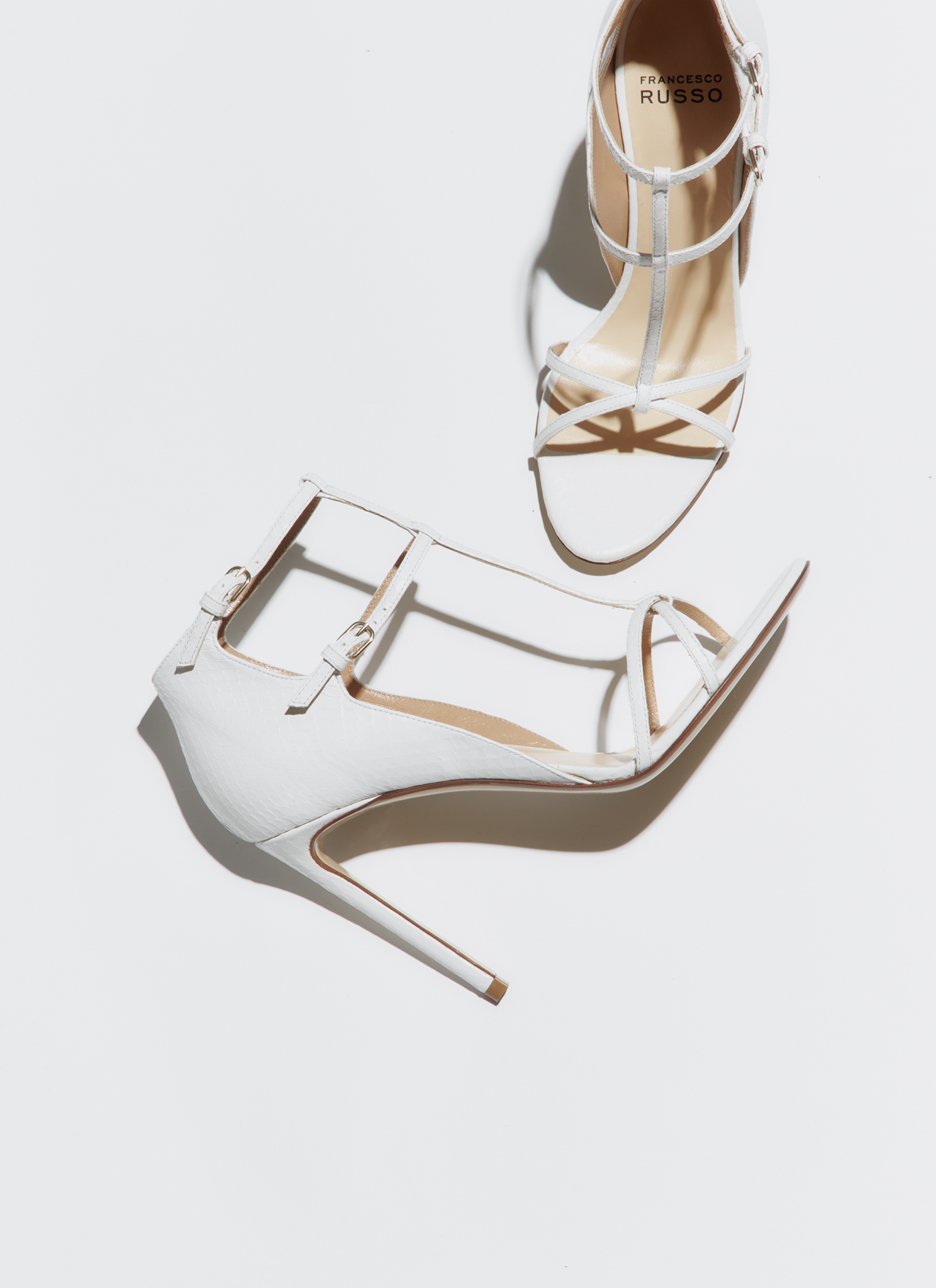 Francesco Russo - T-Bar Strappy Sandal - White - Image 6