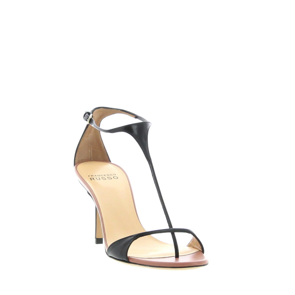 Francesco Russo - Extra Thin T-Strap Sandal 75 - Black