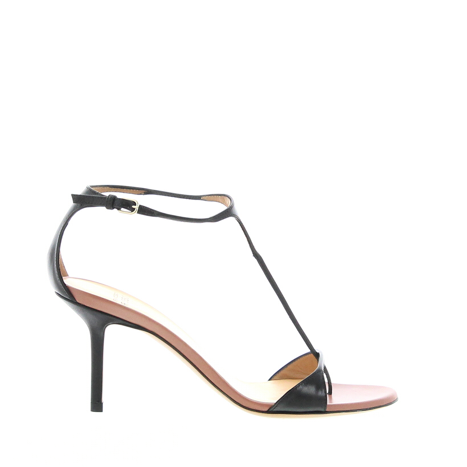 Francesco Russo - Extra Thin T-Strap Sandal 75 - Black - Image 1